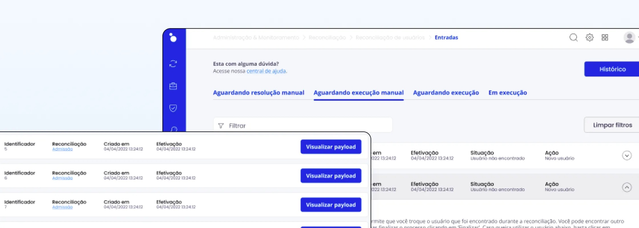 Imagem de uma tela do módulo de Ciclo de vida do Blazon